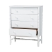 Baxton Studio Brantley Spindle Chest - 4-Drawer Vertical Storage Cabinet with Beaded Frame and Elevated Base for Bedroom, White - BSOMG9025-White-4DW-Chest