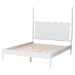 Baxton Studio Brantley Spindle Platform Bed - Farmhouse Bed Frame with Scalloped Headboard and Turned Posts, White, Queen - BSOMG0110-6-White-Queen