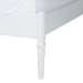 Baxton Studio Brantley Spindle Platform Bed - Farmhouse Bed Frame with Scalloped Headboard and Turned Posts, White, Queen - BSOMG0110-6-White-Queen