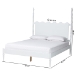 Baxton Studio Brantley Spindle Platform Bed - Farmhouse Bed Frame with Scalloped Headboard and Turned Posts, White, Queen - BSOMG0110-6-White-Queen