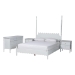 Baxton Studio Hoffman 4-Piece Scalloped Bedroom Set - Farmhouse Bed Frame with Matching Dresser and 2-Drawer Nightstands, White, Queen