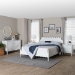 Baxton Studio Hoffman 4-Piece Scalloped Bedroom Set - Farmhouse Bed Frame with Matching Dresser and 2-Drawer Nightstands, White, Queen - BSOEnitan-4PC Bedroom Set-White-Queen-2NS