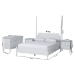 Baxton Studio Hoffman 4-Piece Scalloped Bedroom Set - Farmhouse Bed Frame with Matching Dresser and 2-Drawer Nightstands, White, Queen - BSOEnitan-4PC Bedroom Set-White-Queen-2NS