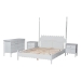 Baxton Studio Hoffman 4-Piece Scalloped Bedroom Set - Farmhouse Bed Frame with Matching Dresser and 2-Drawer Nightstands, White, Queen - BSOEnitan-4PC Bedroom Set-White-Queen-2NS