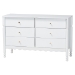 Baxton Studio Hoffman 4-Piece Scalloped Bedroom Set - Farmhouse Bed Frame with Matching Dresser and 2-Drawer Nightstands, White, Queen - BSOEnitan-4PC Bedroom Set-White-Queen-2NS