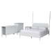 Baxton Studio Hoffman 4-Piece Scalloped Bedroom Set - Farmhouse Bed Frame with Matching Dresser, Chest, and 2-Drawer Nightstand, White, Queen