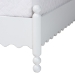 Baxton Studio Hoffman 4-Piece Scalloped Bedroom Set - Farmhouse Bed Frame with Matching Dresser, Chest, and 2-Drawer Nightstand, White, Queen - BSOEnitan-4PC Bedroom Set-White-Queen-1NS