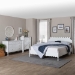 Baxton Studio Hoffman 4-Piece Scalloped Bedroom Set - Farmhouse Bed Frame with Matching Dresser, Chest, and 2-Drawer Nightstand, White, Queen - BSOEnitan-4PC Bedroom Set-White-Queen-1NS