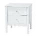 Baxton Studio Hoffman 4-Piece Scalloped Bedroom Set - Farmhouse Bed Frame with Matching Dresser, Chest, and 2-Drawer Nightstand, White, Queen - BSOEnitan-4PC Bedroom Set-White-Queen-1NS