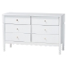 Baxton Studio Hoffman 4-Piece Scalloped Bedroom Set - Farmhouse Bed Frame with Matching Dresser, Chest, and 2-Drawer Nightstand, White, Queen - BSOEnitan-4PC Bedroom Set-White-Queen-1NS