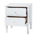 Baxton Studio Hoffman Nightstand - 2-Drawer Bedside Table with Scalloped Apron and Turned Legs for Bedroom, White - BSOMG9022-White-2DW-NS