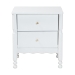 Baxton Studio Hoffman Nightstand - 2-Drawer Bedside Table with Scalloped Apron and Turned Legs for Bedroom, White - BSOMG9022-White-2DW-NS