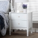 Baxton Studio Hoffman Nightstand - 2-Drawer Bedside Table with Scalloped Apron and Turned Legs for Bedroom, White - BSOMG9022-White-2DW-NS
