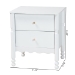 Baxton Studio Hoffman Nightstand - 2-Drawer Bedside Table with Scalloped Apron and Turned Legs for Bedroom, White - BSOMG9022-White-2DW-NS