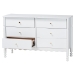 Baxton Studio Hoffman Dresser - 6-Drawer Horizontal Storage Cabinet with Scalloped Apron and Turned Legs for Bedroom, White - BSOMG9022-White-6DW-Dresser