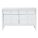 Baxton Studio Hoffman Dresser - 6-Drawer Horizontal Storage Cabinet with Scalloped Apron and Turned Legs for Bedroom, White - BSOMG9022-White-6DW-Dresser