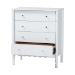 Baxton Studio Hoffman Chest - 4-Drawer Vertical Storage Cabinet with Scalloped Apron and Turned Legs for Bedroom, White - BSOMG9022-White-4DW-Chest