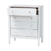 Baxton Studio Hoffman Chest - 4-Drawer Vertical Storage Cabinet with Scalloped Apron and Turned Legs for Bedroom, White - BSOMG9022-White-4DW-Chest
