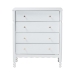 Baxton Studio Hoffman Chest - 4-Drawer Vertical Storage Cabinet with Scalloped Apron and Turned Legs for Bedroom, White - BSOMG9022-White-4DW-Chest
