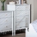 Baxton Studio Hoffman Chest - 4-Drawer Vertical Storage Cabinet with Scalloped Apron and Turned Legs for Bedroom, White - BSOMG9022-White-4DW-Chest