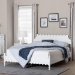 Baxton Studio Hoffman Platform Bed - Farmhouse Bed Frame with Scalloped Design and Turned Posts, White, Queen - BSOMG0261-White-Queen