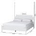 Baxton Studio Hoffman Platform Bed - Farmhouse Bed Frame with Scalloped Design and Turned Posts, White, Queen - BSOMG0261-White-Queen
