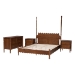 Baxton Studio Hoffman 4-Piece Scalloped Bedroom Set - Farmhouse Bed Frame with Matching Dresser and 2-Drawer Nightstands, Walnut Brown, Queen - BSOEnitan-4PC Bedroom Set-Walnut-Queen-2NS
