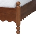 Baxton Studio Hoffman 4-Piece Scalloped Bedroom Set - Farmhouse Bed Frame with Matching Dresser and 2-Drawer Nightstands, Walnut Brown, Queen - BSOEnitan-4PC Bedroom Set-Walnut-Queen-2NS