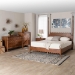 Baxton Studio Hoffman 4-Piece Scalloped Bedroom Set - Farmhouse Bed Frame with Matching Dresser, Chest, and 2-Drawer Nightstand, Walnut Brown, Queen - BSOEnitan-4PC Bedroom Set-Walnut-Queen-1NS