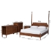 Baxton Studio Hoffman 4-Piece Scalloped Bedroom Set - Farmhouse Bed Frame with Matching Dresser, Chest, and 2-Drawer Nightstand, Walnut Brown, Queen - BSOEnitan-4PC Bedroom Set-Walnut-Queen-1NS