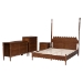 Baxton Studio Hoffman 4-Piece Scalloped Bedroom Set - Farmhouse Bed Frame with Matching Dresser, Chest, and 2-Drawer Nightstand, Walnut Brown, Queen - BSOEnitan-4PC Bedroom Set-Walnut-Queen-1NS