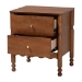 Baxton Studio Hoffman Nightstand - 2-Drawer Bedside Table with Scalloped Apron and Turned Legs for Bedroom, Walnut Brown - BSOMG9022-Walnut-2DW-NS