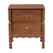 Baxton Studio Hoffman Nightstand - 2-Drawer Bedside Table with Scalloped Apron and Turned Legs for Bedroom, Walnut Brown - BSOMG9022-Walnut-2DW-NS