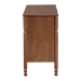 Baxton Studio Hoffman Dresser - 6-Drawer Horizontal Storage Cabinet with Scalloped Apron and Turned Legs for Bedroom, Walnut Brown - BSOMG9022-Walnut-6DW-Dresser