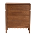 Baxton Studio Hoffman Chest - 4-Drawer Vertical Storage Cabinet with Scalloped Apron and Turned Legs for Bedroom, Walnut Brown - BSOMG9022-Walnut-4DW-Chest