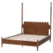 Baxton Studio Hoffman Platform Bed - Farmhouse Bed Frame with Scalloped Design and Turned Posts, Walnut Brown, Queen - BSOMG0261-Walnut-Queen
