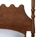 Baxton Studio Hoffman Platform Bed - Farmhouse Bed Frame with Scalloped Design and Turned Posts, Walnut Brown, Queen - BSOMG0261-Walnut-Queen