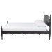 Baxton Studio Gaetano Platform Bed - Four Poster Bed Frame with Turned Posts and Panel Headboard for Bedroom, Black, Queen - BSOMG0262-Black-Queen