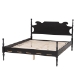 Baxton Studio Gaetano Platform Bed - Four Poster Bed Frame with Turned Posts and Panel Headboard for Bedroom, Black, Queen - BSOMG0262-Black-Queen