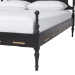 Baxton Studio Gaetano Platform Bed - Four Poster Bed Frame with Turned Posts and Panel Headboard for Bedroom, Black, Queen - BSOMG0262-Black-Queen