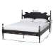 Baxton Studio Gaetano Platform Bed - Four Poster Bed Frame with Turned Posts and Panel Headboard for Bedroom, Black, Queen - BSOMG0262-Black-Queen