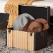 Baxton Studio Manton Storage Trunk - Decorative Storage Chest with Hinged Top and Woven Exterior for Living Room or Bedroom - BSOJY25B016-Large-Wooden Trunk