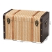 Baxton Studio Manton Storage Trunk - Decorative Storage Chest with Hinged Top and Woven Exterior for Living Room or Bedroom - BSOJY25B016-Large-Wooden Trunk