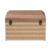Baxton Studio Kande Storage Trunk - Decorative Storage Chest with Hinged Top and Woven Exterior for Living Room or Bedroom - BSOJY25B018-Large-Wooden Trunk