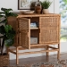 bali & pari Vivan Natural Rattan Storage Cabinet - 2-Tier Handwoven Wicker Accent Cabinet with Double Doors and Elevated Base, Natural Brown - BSOVivan-SVN2630A-Natural-Cabinet