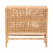 bali & pari Vivan Natural Rattan Storage Cabinet - 2-Tier Handwoven Wicker Accent Cabinet with Double Doors and Elevated Base, Natural Brown - BSOVivan-SVN2630A-Natural-Cabinet