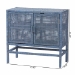 bali & pari Vivan Natural Rattan Storage Cabinet - 2-Tier Handwoven Wicker Accent Cabinet with Double Doors and Elevated Base, Navy Blue - BSOVivan-SVN2630NB-Navy Blue-Cabinet
