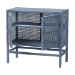 bali & pari Vivan Natural Rattan Storage Cabinet - 2-Tier Handwoven Wicker Accent Cabinet with Double Doors and Elevated Base, Navy Blue - BSOVivan-SVN2630NB-Navy Blue-Cabinet
