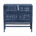 bali & pari Vivan Natural Rattan Storage Cabinet - 2-Tier Handwoven Wicker Accent Cabinet with Double Doors and Elevated Base, Navy Blue - BSOVivan-SVN2630NB-Navy Blue-Cabinet