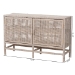 bali & pari Vivan Natural Rattan Storage Cabinet - 2-Tier Handwoven Wicker Accent Cabinet with Double Doors and Elevated Base, French Grey - BSOVivan-W137-French Grey-Cabinet